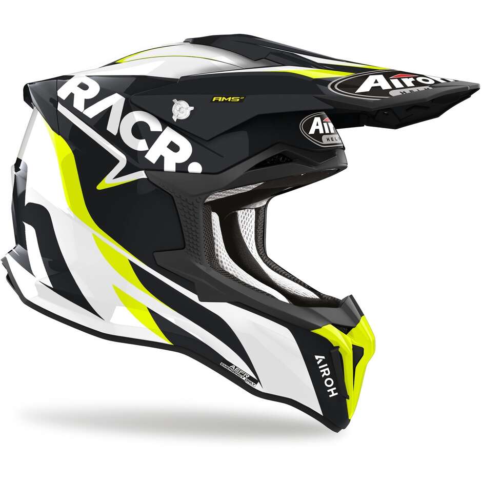 Cross Enduro Motorcycle Helmet in Airoh HPC Fiber STRYCKER RACR Glossy