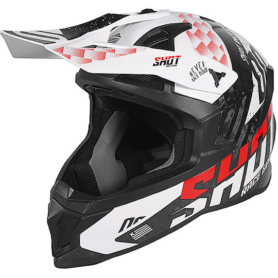 Cross Enduro Motorcycle Helmet in Carbon Shot LITE RUSH Carbon Black Red