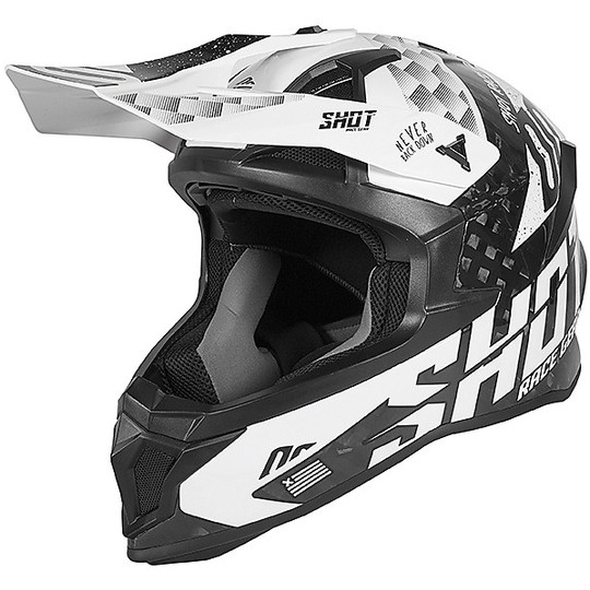 Cross Enduro Motorcycle Helmet in Carbon Shot LITE RUSH Carbon Black
