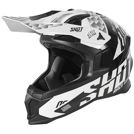Cross Enduro Motorcycle Helmet in Fiber Shot LITE RUSH Black