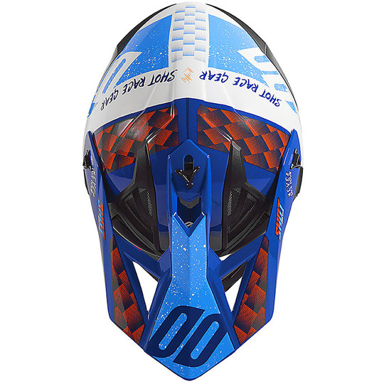 Cross Enduro Motorcycle Helmet in Fiber Shot LITE RUSH Blue Orange