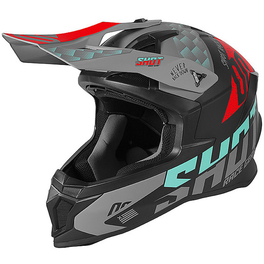 Cross Enduro Motorcycle Helmet in Fiber Shot LITE RUSH Turquoise