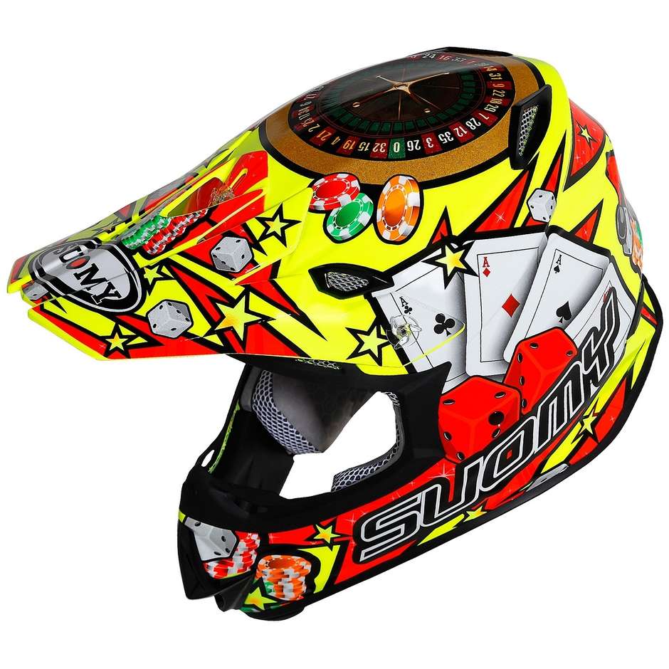 Cross Enduro Motorcycle Helmet IN FIBER Suomy MR JUMP JACKPOT Yellow