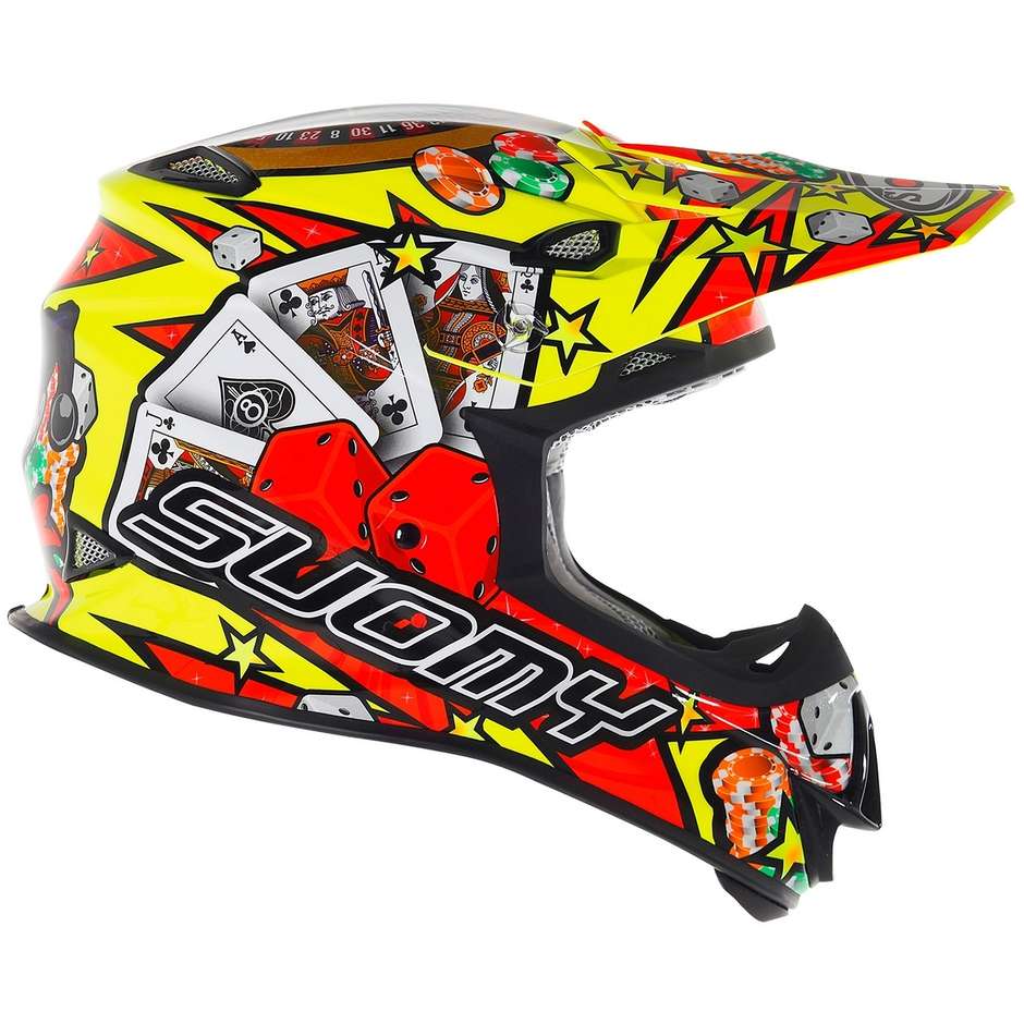 Cross Enduro Motorcycle Helmet IN FIBER Suomy MR JUMP JACKPOT Yellow