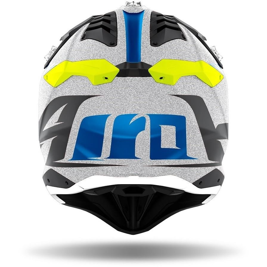 Cross Enduro Motorcycle Helmet In HPC Fiber Airoh AVIATOR 3 Wave Glossy Gray Chrome