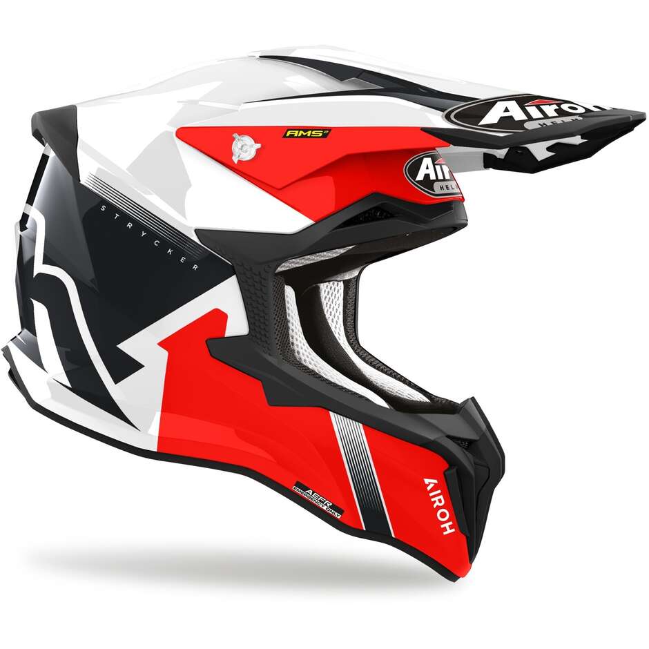 Cross Enduro Motorcycle Helmet In HPC Fiber Airoh STRYCKER BLAZER Glossy Red