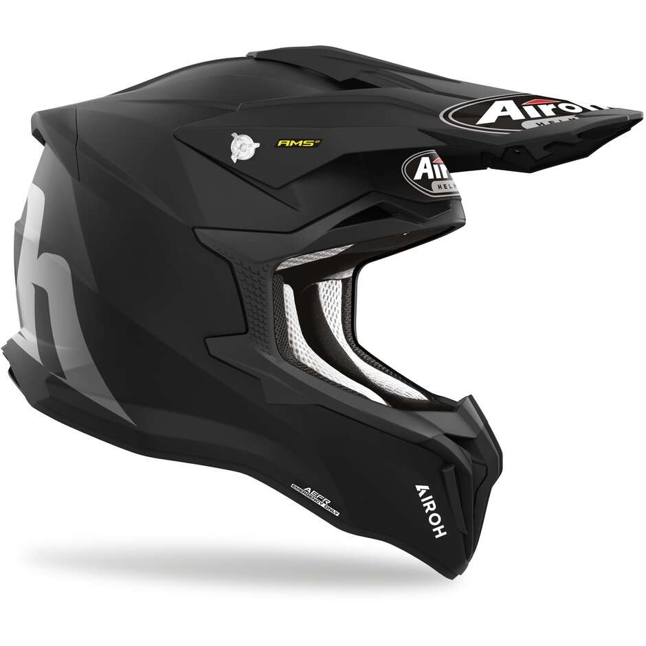 Cross Enduro Motorcycle Helmet In HPC Fiber Airoh STRYCKER Color Matt Black