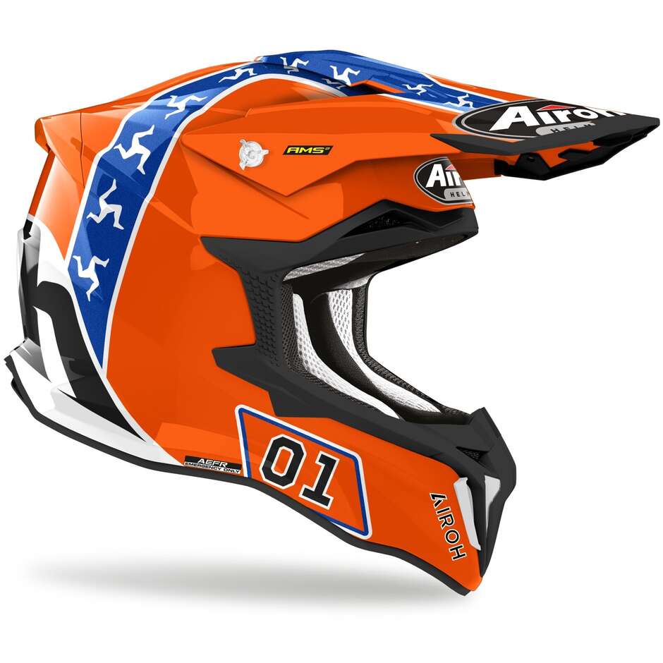 Cross Enduro Motorcycle Helmet In HPC Fiber Airoh STRYCKER HAZZARD Glossy