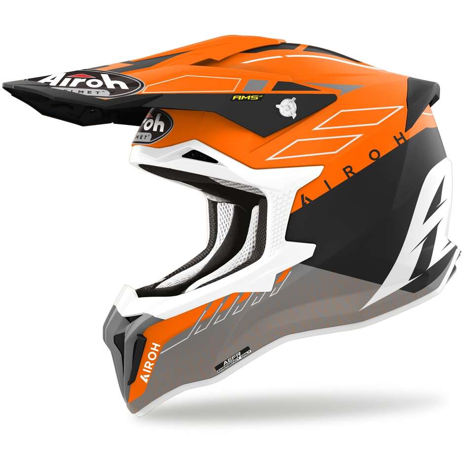 Cross Enduro Motorcycle Helmet In HPC Fiber Airoh STRYCKER SKIN Matt Orange