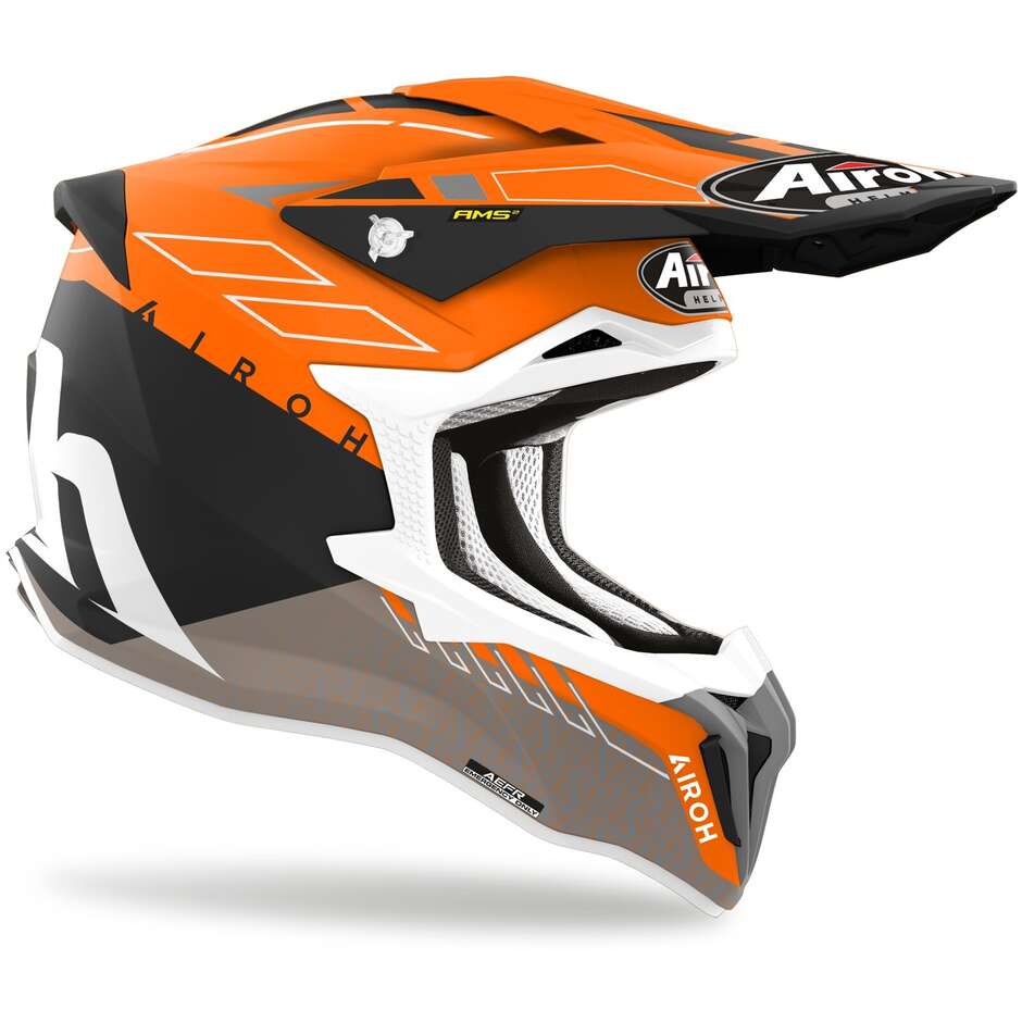 Cross Enduro Motorcycle Helmet In HPC Fiber Airoh STRYCKER SKIN Matt Orange