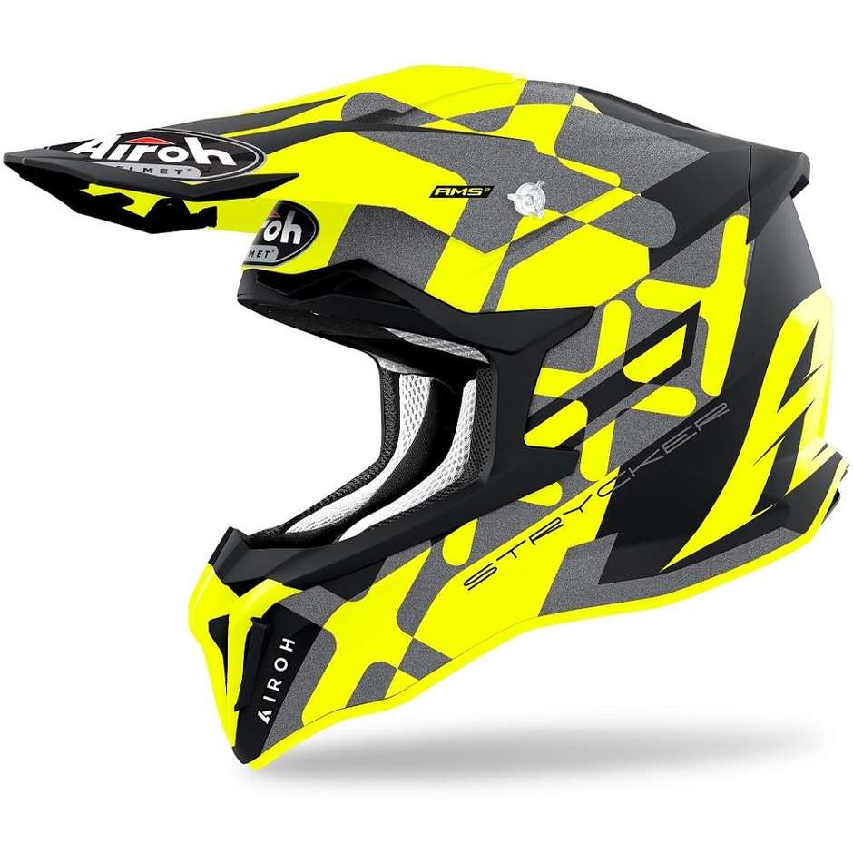 Cross Enduro Motorcycle Helmet In HPC Fiber Airoh STRYCKER XXX Matt Yellow
