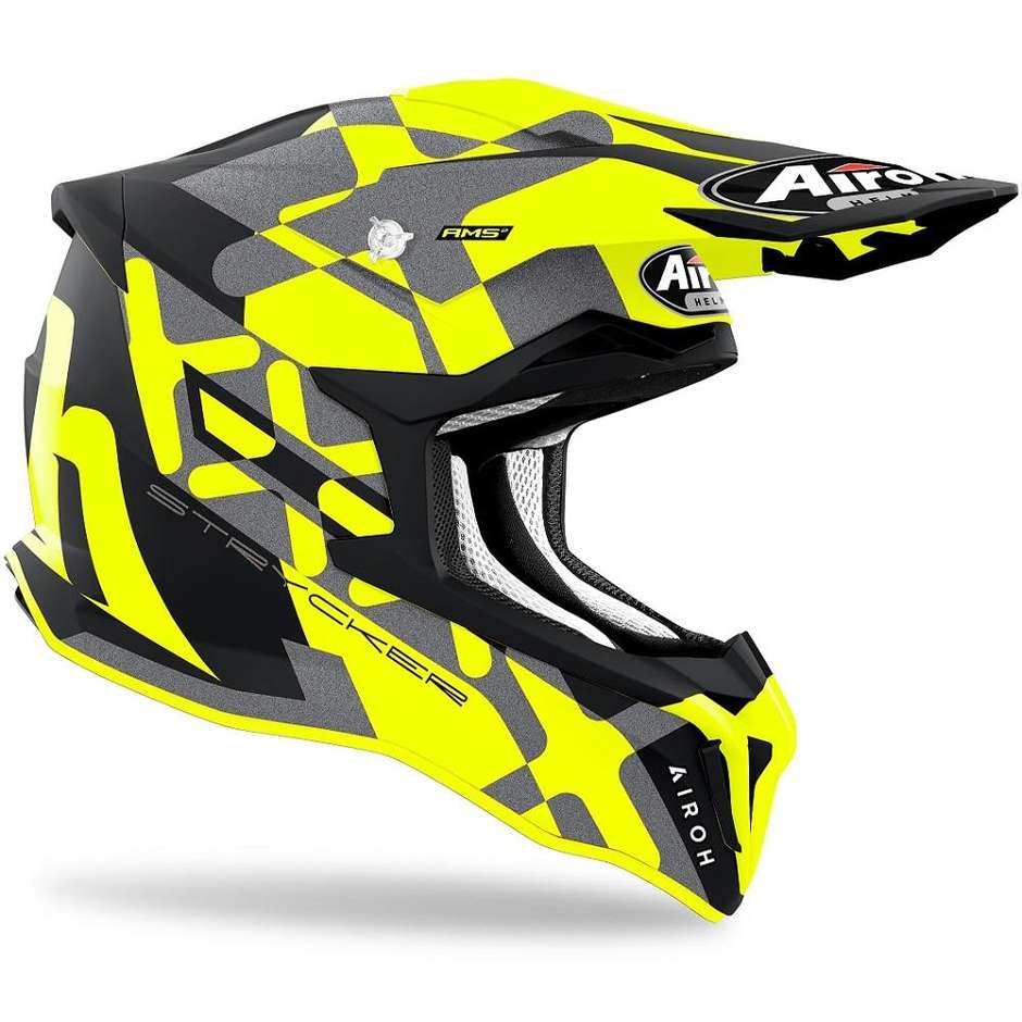 Cross Enduro Motorcycle Helmet In HPC Fiber Airoh STRYCKER XXX Matt Yellow