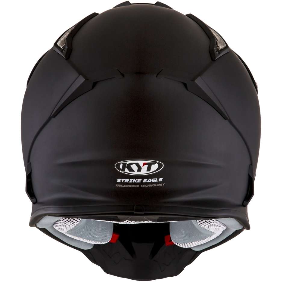 Cross Enduro Motorcycle Helmet In KYT STRIKE EAGLE PLAIN Matt Black Fiber