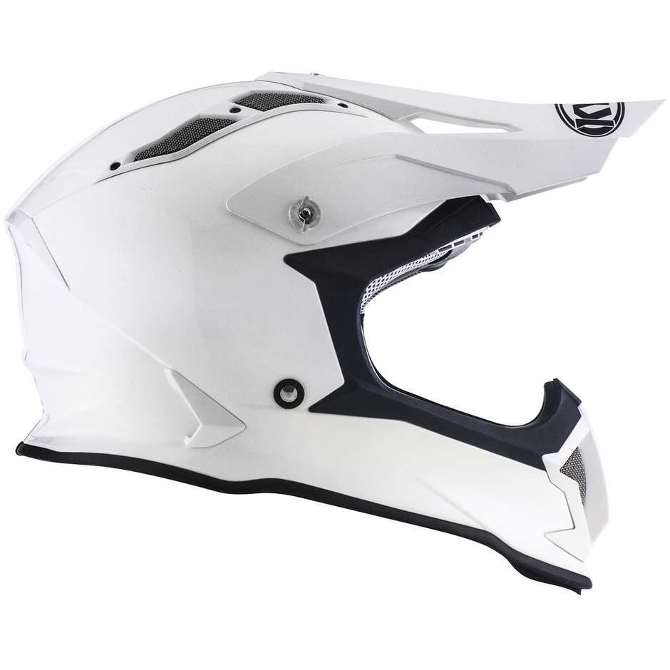 Cross Enduro Motorcycle Helmet In KYT STRIKE EAGLE PLAIN White Fiber