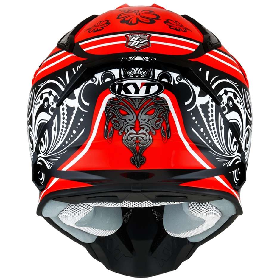 Cross Enduro Motorcycle Helmet in KYT STRIKE EAGLE POTION Red Fiber