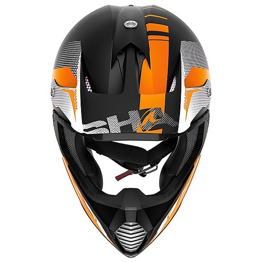 Cross Enduro Motorcycle Helmet in Shark Fiber VARIAL ANGER Black Orange