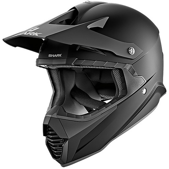 Cross Enduro Motorcycle Helmet in Shark Fiber VARIAL Matt Black