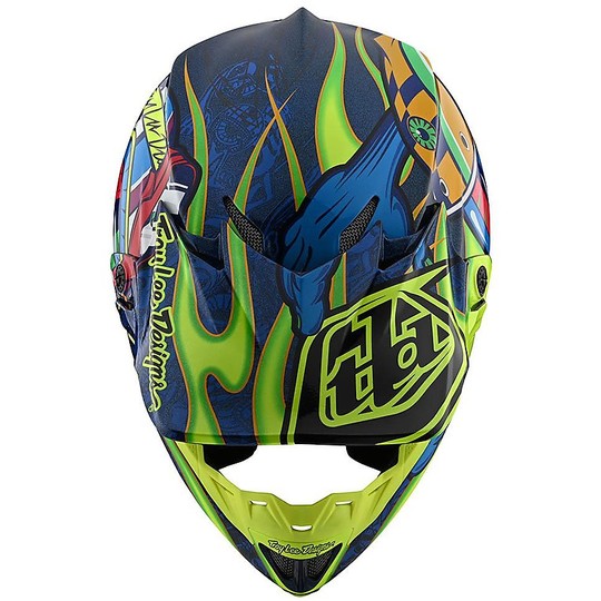 Cross Enduro Motorcycle Helmet in Troy Fiber Lee Designs SE4 Composite Eyeball Navi Yellow