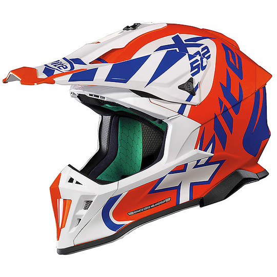 Cross Enduro Motorcycle Helmet in X-Lite X-502 Xtream 019 Led Orange Fiber