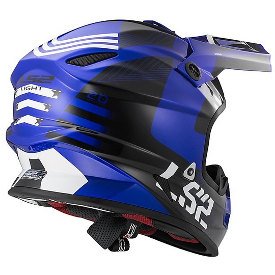 Cross Enduro motorcycle helmet LS2 MX456 Ages fiber Rallie In Black Blue