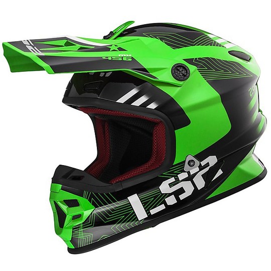 Cross Enduro motorcycle helmet LS2 MX456 Ages In fiber Rallie Black Green
