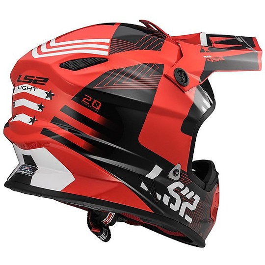Cross Enduro motorcycle helmet LS2 MX456 Ages In fiber Rallie Red Black