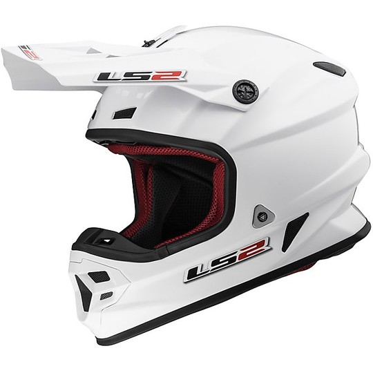 Cross Enduro motorcycle helmet LS2 MX456 Ages On Solid White fiber