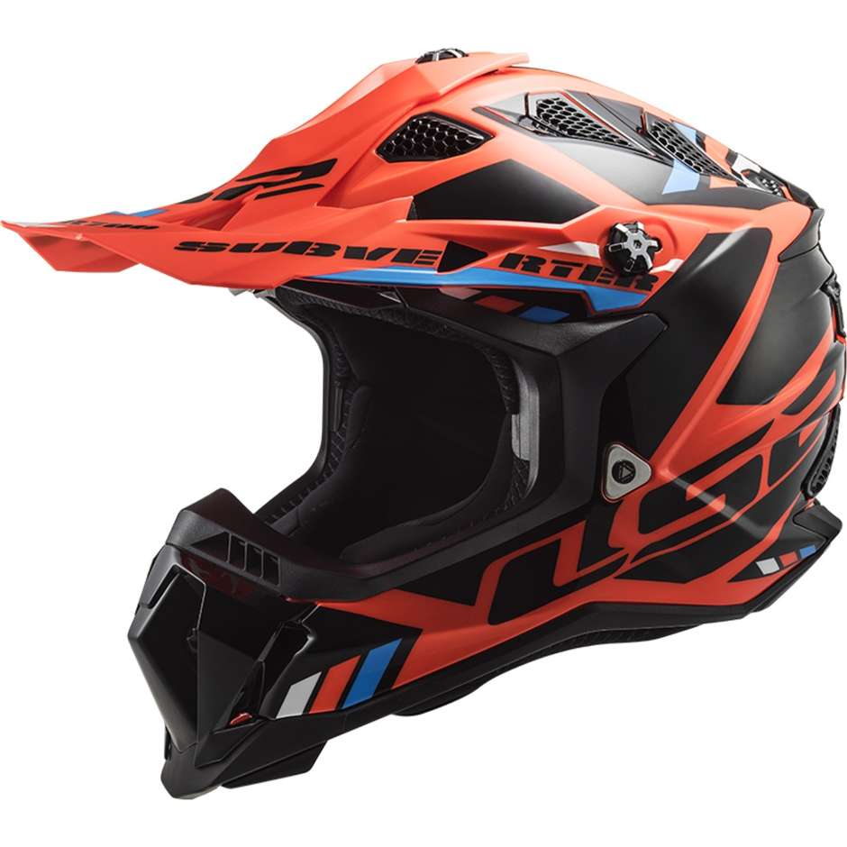 Cross Enduro Motorcycle Helmet Ls2 MX700 SUBVERTER EVO STOMP Orange Fluo Black