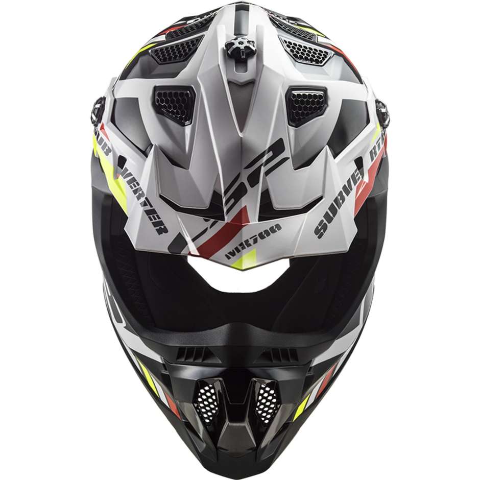 Cross Enduro Motorcycle Helmet Ls2 MX700 SUBVERTER EVO STOMP White Matt Black