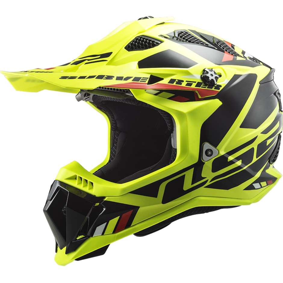 Cross Enduro Motorcycle Helmet Ls2 MX700 SUBVERTER EVO STOMP Yellow Fluo Black