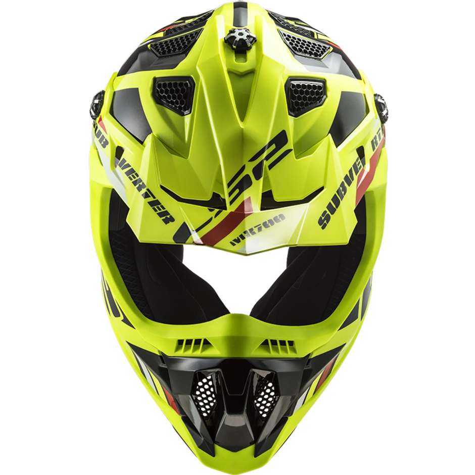 Cross Enduro Motorcycle Helmet Ls2 MX700 SUBVERTER EVO STOMP Yellow Fluo Black