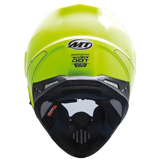 Cross Enduro Motorcycle Helmet MT Helmets Synchrony DuoSport SV Solid Yellow Fluo