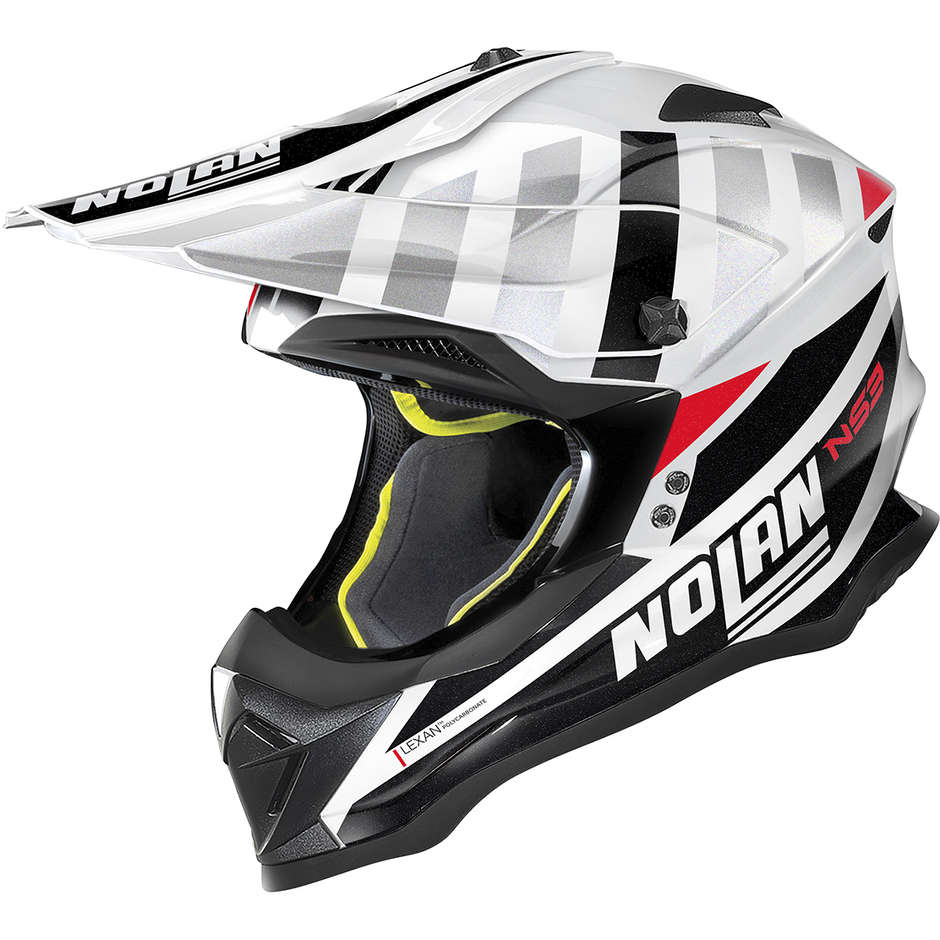 Cross Enduro Motorcycle Helmet Nolan N53 CLIFFJUMPER 073 White Metal Black