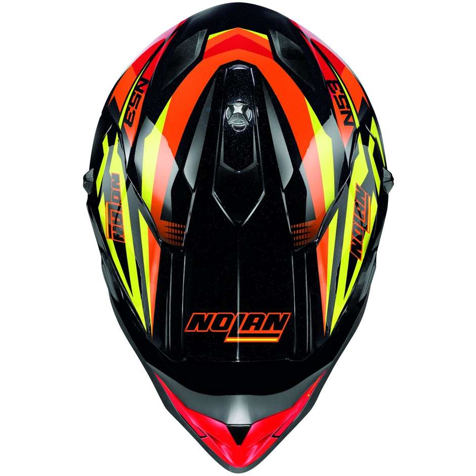 Cross Enduro Motorcycle Helmet Nolan N53 FENDER 079 Glossy Red Orange