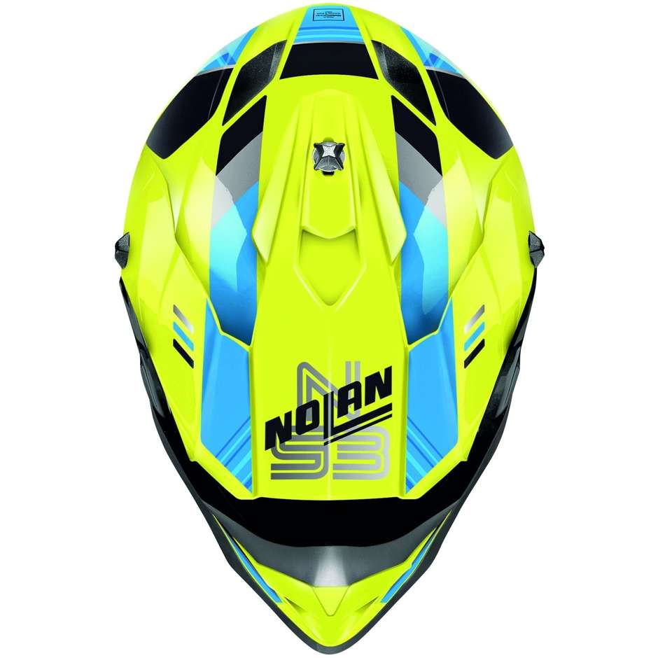 Cross Enduro Motorcycle Helmet Nolan N53 KICKBACK 083 Yellow Led