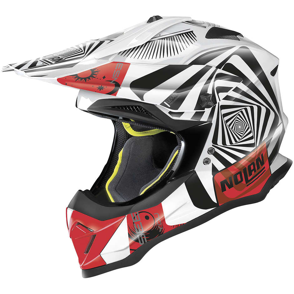 Cross Enduro Motorcycle Helmet Nolan N53 RIDDLER 085 White Red