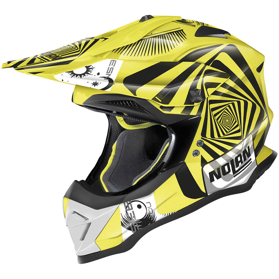 Cross Enduro Motorcycle Helmet Nolan N53 RIDDLER 087 Yellow Led