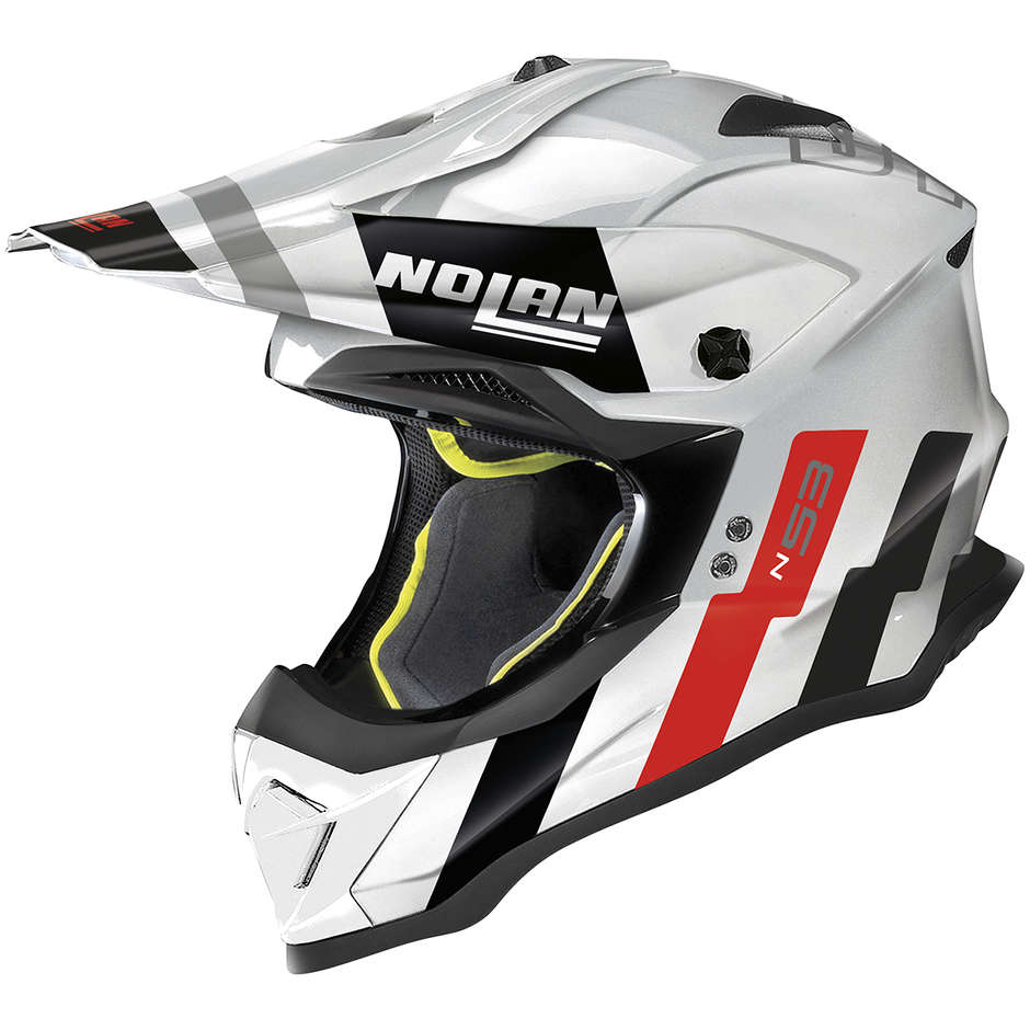 Cross Enduro Motorcycle Helmet Nolan N53 SPARKLER 090 White Red