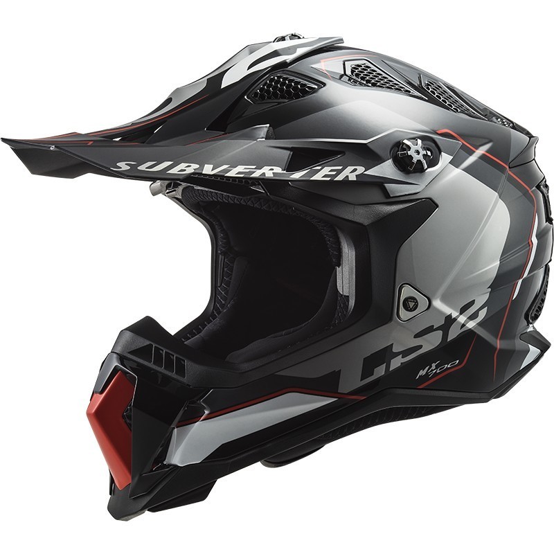 Cross Enduro Motorcycle Helmet Off Road Ls2 MX700 SUBVERTER EVO Arched Black Silver Titanium