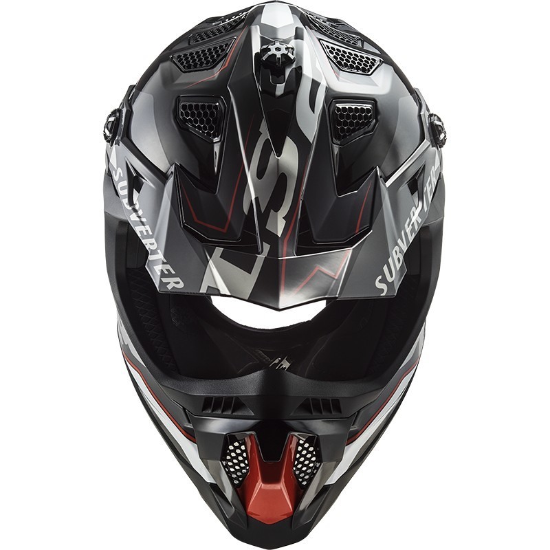Cross Enduro Motorcycle Helmet Off Road Ls2 MX700 SUBVERTER EVO Arched Black Silver Titanium