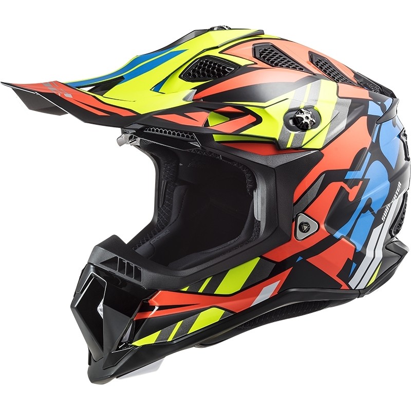 Cross Enduro Motorcycle Helmet Off Road Ls2 MX700 Subverter Evo RASCAL Black Orange Fluo