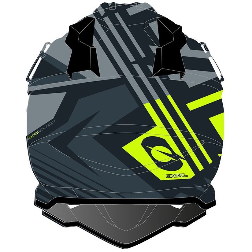Cross Enduro motorcycle helmet O'neal 2SRS RUSH V.22 Gray Yellow Fluo