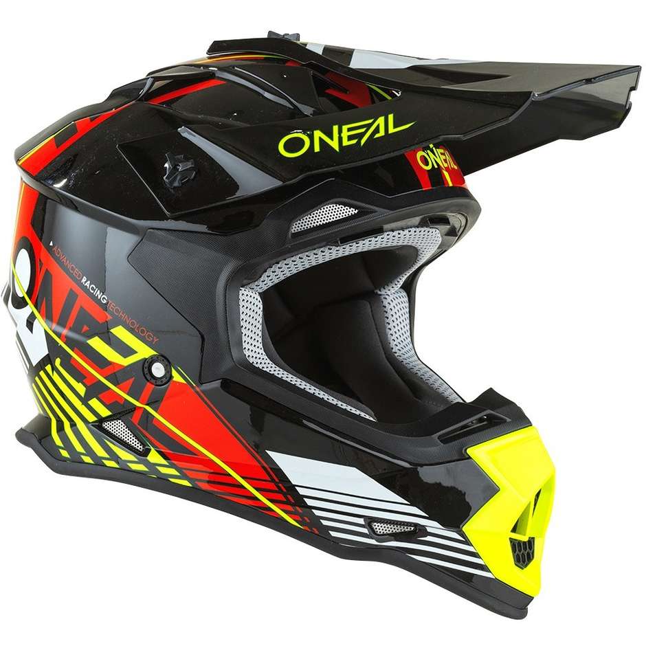 Cross Enduro motorcycle helmet O'neal 2SRS RUSH V.22 Red Yellow Fluo