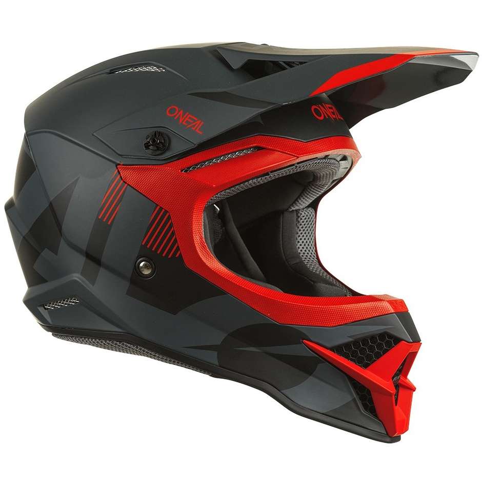 Cross Enduro Motorcycle Helmet Oneal 3Srs VERTICAL V.22 Black Red