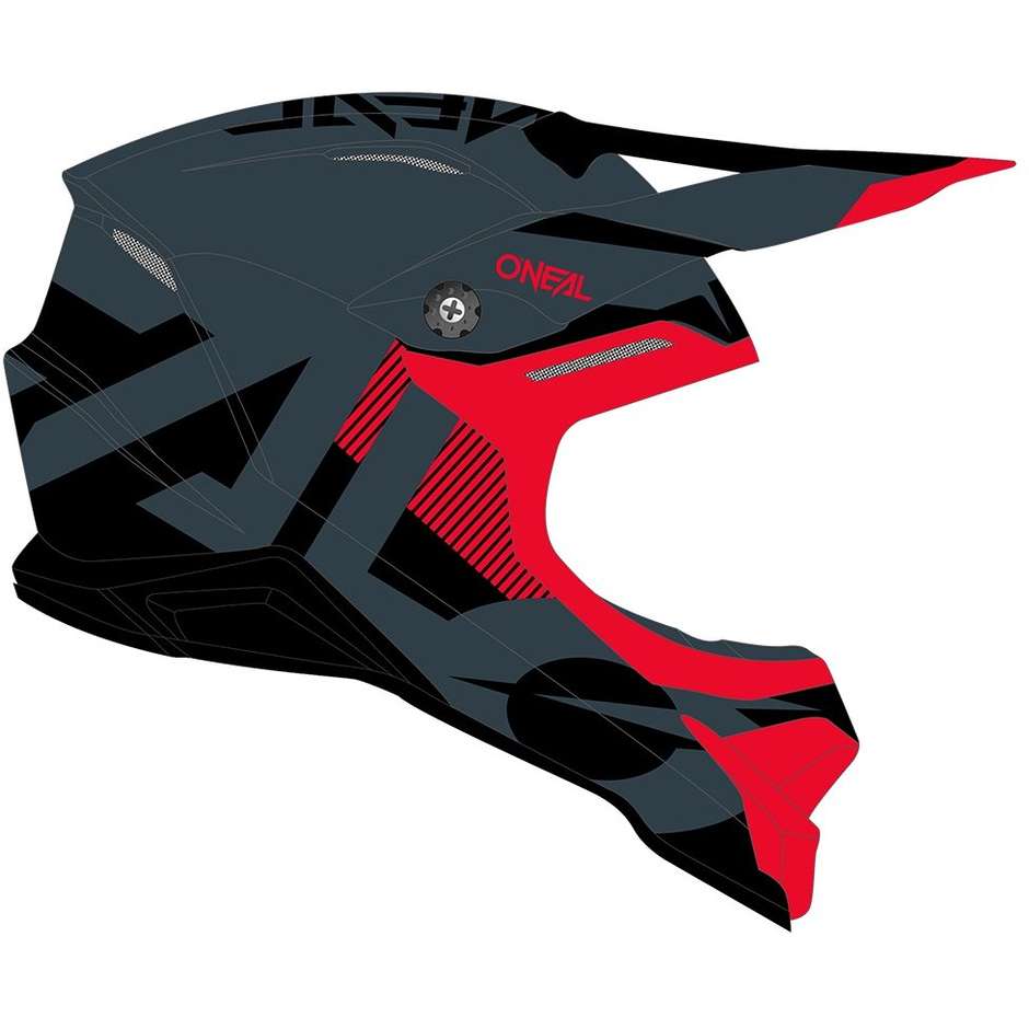 Cross Enduro Motorcycle Helmet Oneal 3Srs VERTICAL V.22 Black Red