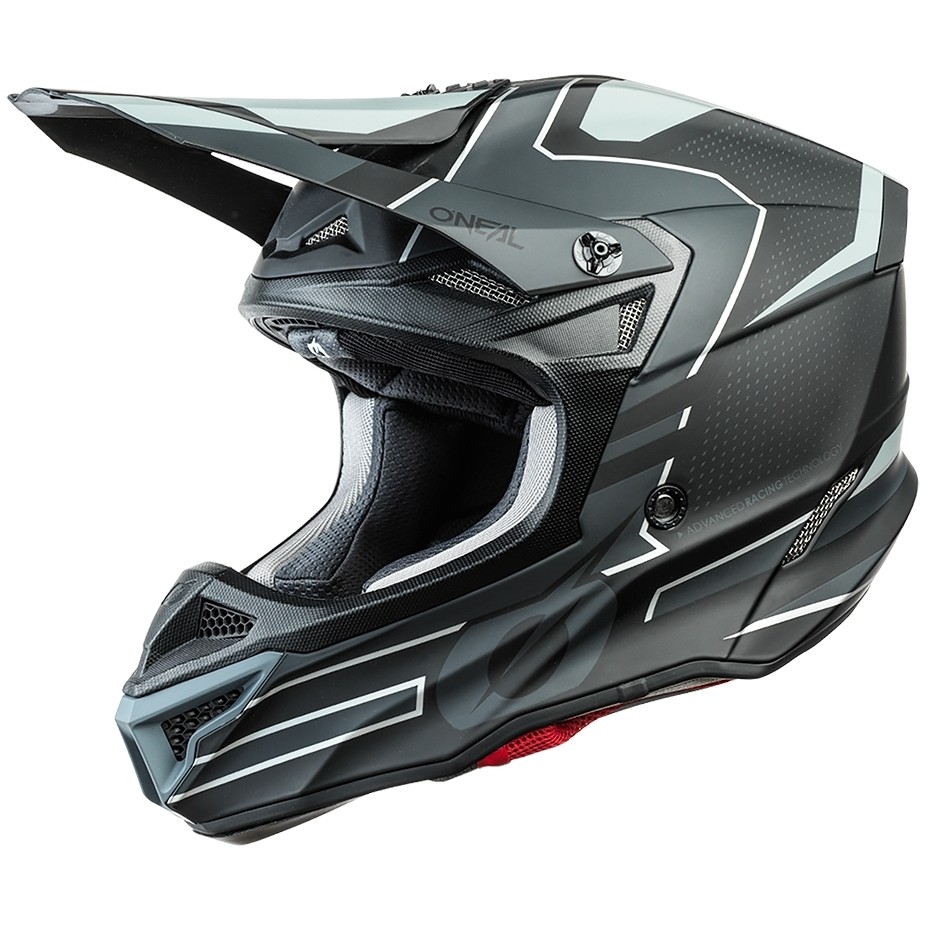 Cross Enduro Motorcycle Helmet Oneal 5Srs Polyacrylite Helmetleek Black Gray