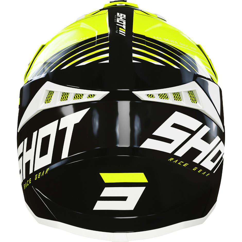 Cross Enduro Motorcycle Helmet Shot LITE FURY Black Glossy Neon Yellow