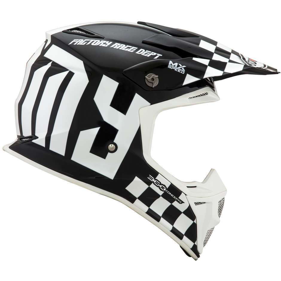 Cross Enduro Motorcycle Helmet Suomy MX SPEED MASTER Black White