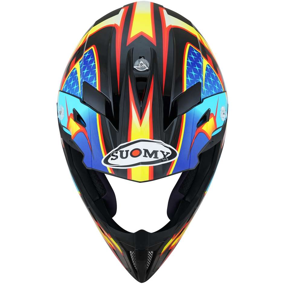 Cross Enduro Motorcycle Helmet Suomy X-WING DUEL Light Blue Red