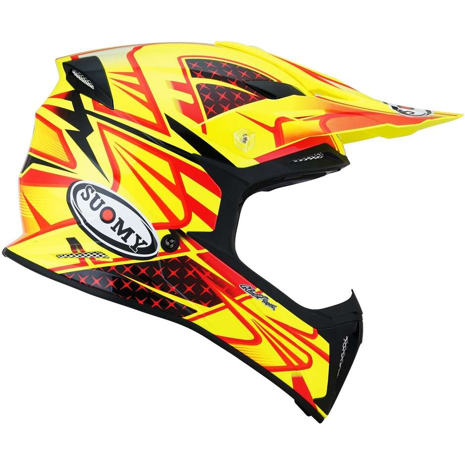 Cross Enduro Motorcycle Helmet Suomy X-WING DUEL Red Yellow